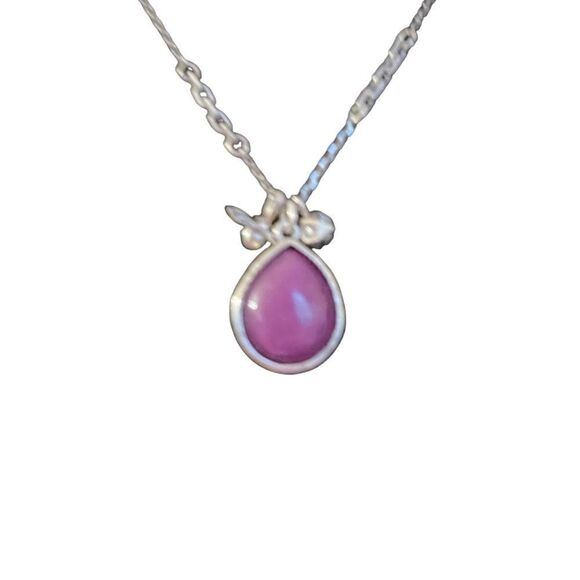 Fossil Silver-toned Purple Stone Fire Fly Lock and Key Necklace - Picture 5 of 8